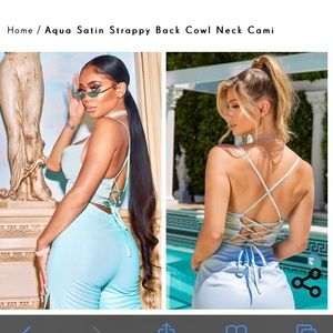 Aqua cow neck crop top